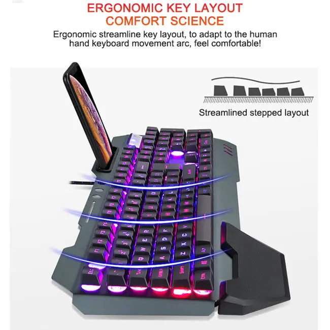 Ergonomic Mechanical Keyboard with RGB Backlight Mercancía Internacional