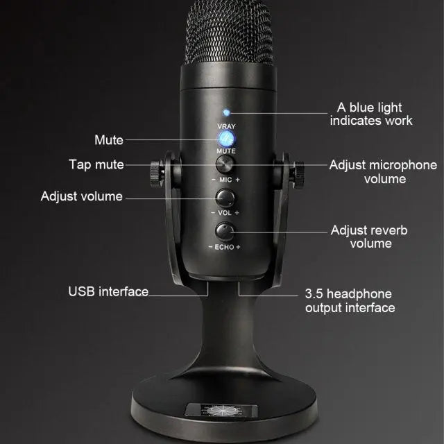 Micrófono USB Profesional — Streaming, Podcast y Gaming Mercancía Internacional