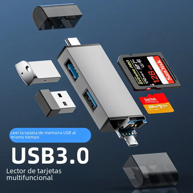 Lector de Tarjetas OTG Multifunción USB-C Mercancía Internacional