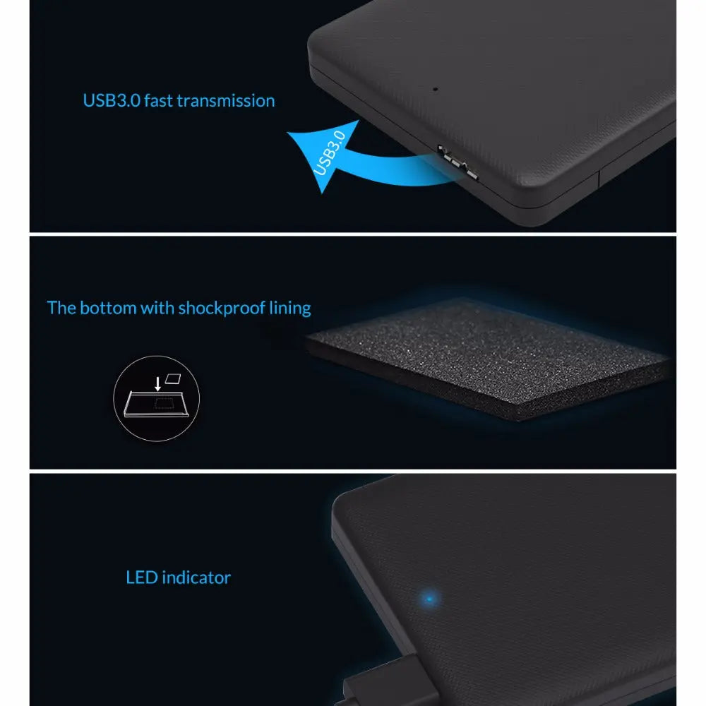ORICO 2577U3 USB 3.0 2.5-Inch SATA SSD Enclosure Mercancía Internacional