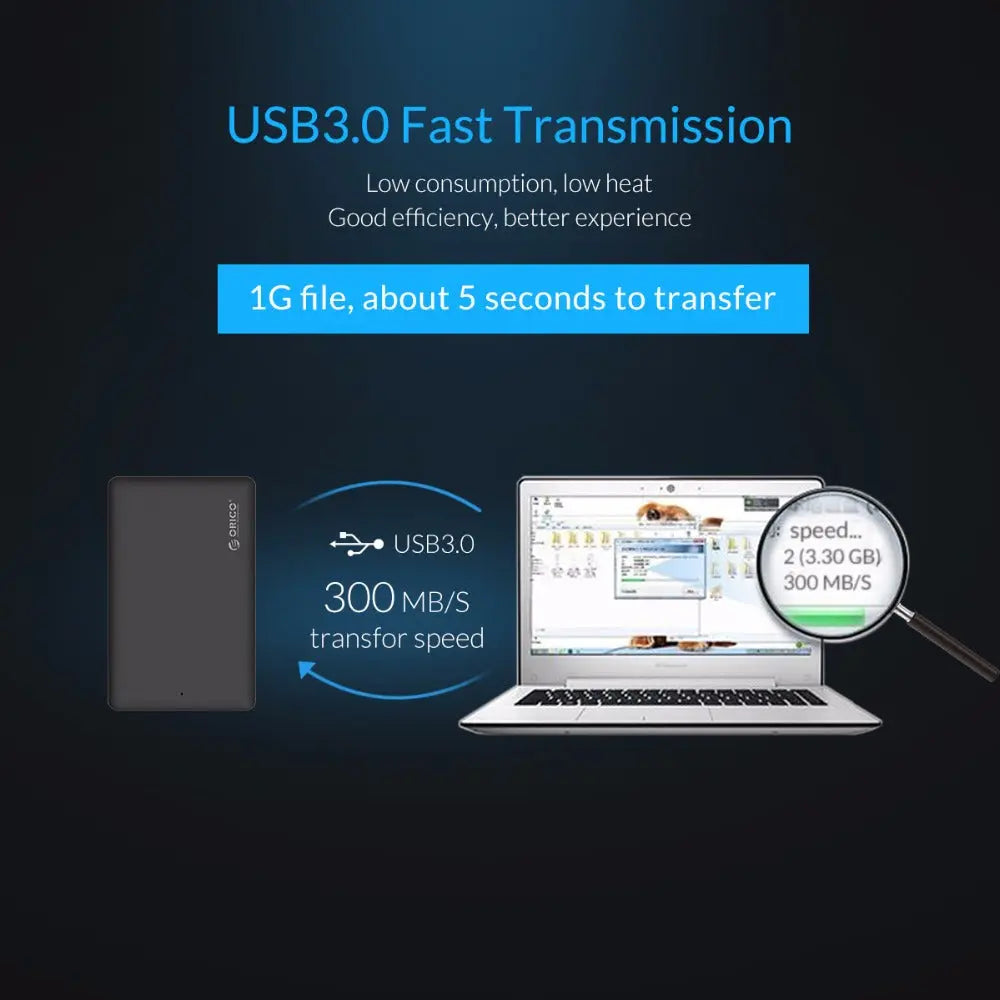 ORICO 2577U3 USB 3.0 2.5-Inch SATA SSD Enclosure Mercancía Internacional