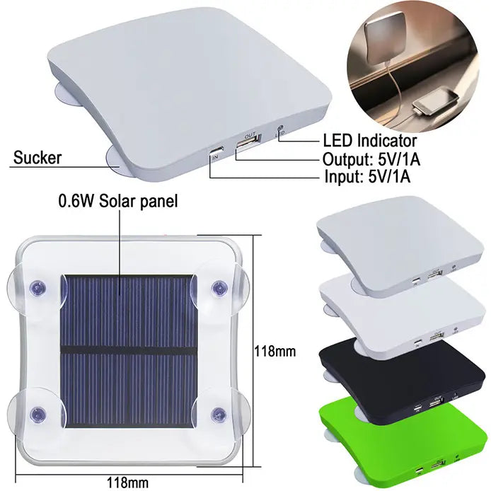 Cargador Portátil Solar con Ventosa (Power Bank 5200mAh) Mercancía Internacional